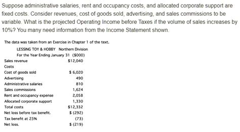 SOLVED: How do I calculate this? Suppose administrative salaries, rent ...