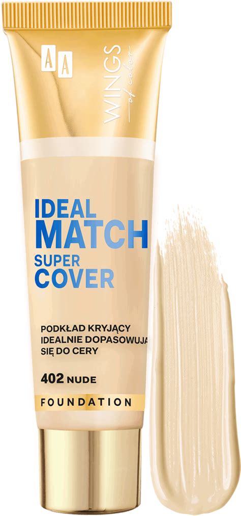 AA WINGS OF COLOR Ideal Match Super Cover podkład do twarzy mocno kryjący nr 402 Nude