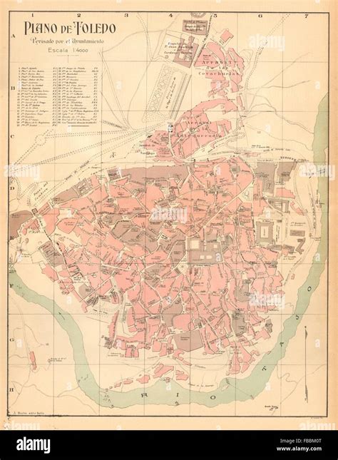 Toledo Plano Antiguo De La Cuidad Antike Stadt Plan Martin C1911