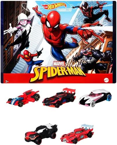 Spider man Hot Wheels Pack De 5 Vehículos 1 64 Hombre Araña Envío gratis