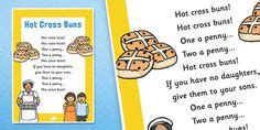 Hot Cross Buns Ideas Hot Cross Buns Nursery Rhymes Cross Buns