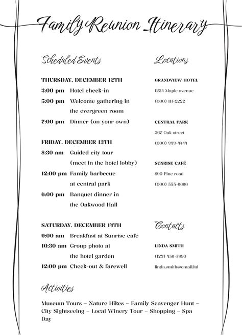 Family Reunion Program Sample Templates | Rossy Printable