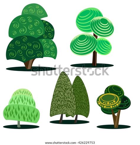 Vector Trees Illustration Abstract Cartoon Tree Stock Vector Royalty Free 426229753 Shutterstock