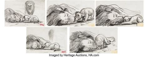 The Lion King Mufasa And Simba Original Storyboard Artwork By Brenda