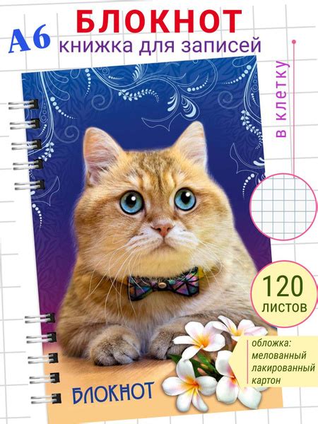 Блокнот для записей в клетку на пружинке для мальчиков в школу Котики ...