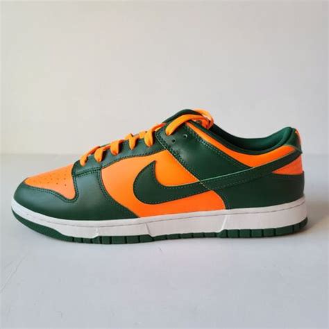 Nike Dunk Low Retro Miami Hurricanes Orange Green Dd Men S Size