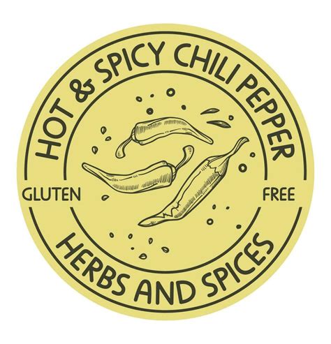 Hot And Spicy Chili Pepper Herbs And Spices Label Vector Art At Vecteezy