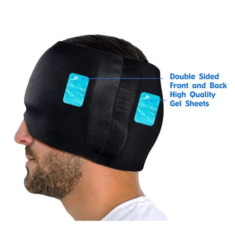 Double Layer Gel Ice Headache Migraine Relief Hat Hot Cold Therapy Cap Head Wrap Pack Mask