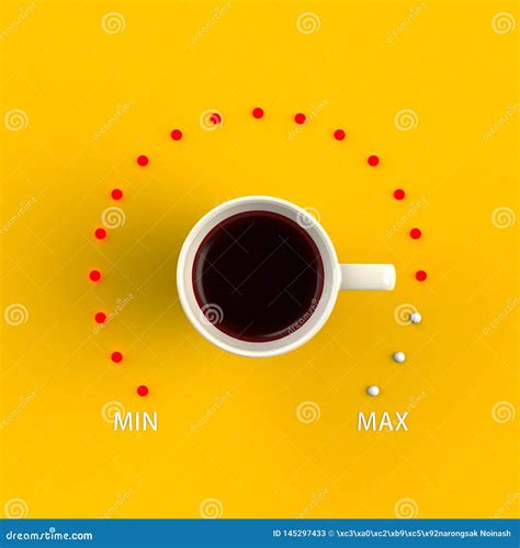 Top View of a Cup of Coffee in the Form of Volume Control from Minimum
