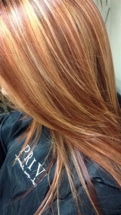 Golden Blonde Hair With Red Highlights