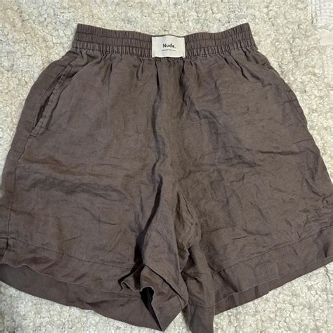 Nude Lucy Brown Linen Shorts Xxs Also Fits Xs Depop