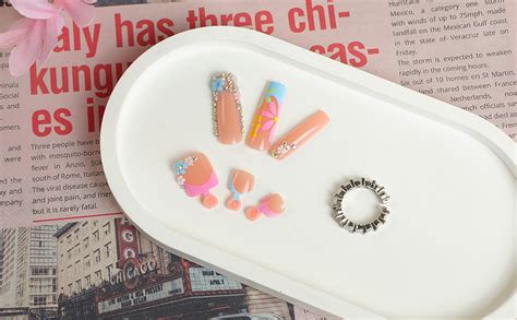 Amazon Pcs Pink Press On Nails Medium Square Press On Toenails Set Yefiuo Hot Pink