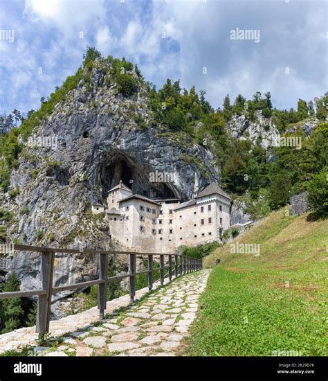 predjama castle panorama stock photo alamy