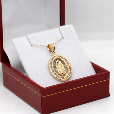 Dije Medalla Oro Solido 10k Kt Joyas Virgen De Guadalupe Meses Sin