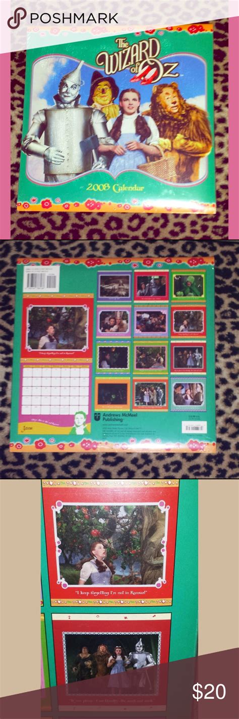 The Wizard Of Oz 2008 Wall Calendar Mint Sealed The Wizard Of Oz Wall