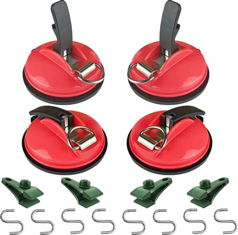 Vashly Heavy Duty Suction Cup Anchor 4pcs Strong Suction Cups With