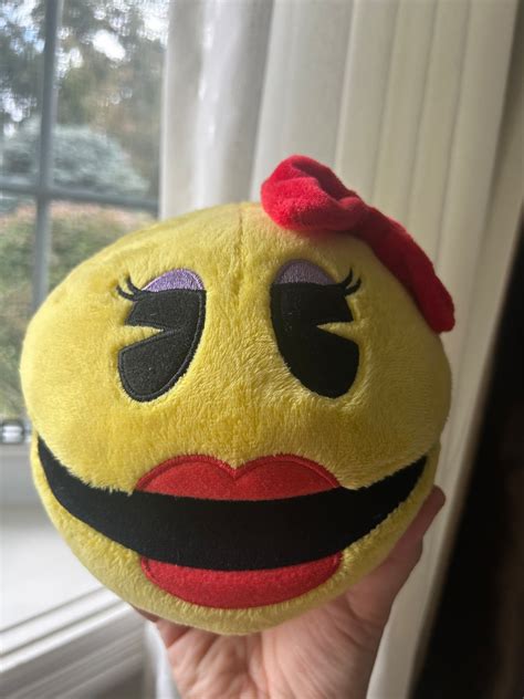 Ms Pac Man Plush Toy Stuffed Lady Pac Man With Red Bow Etsy