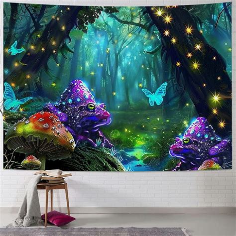 Nawypu Fairy Tale Forest Mushroom Tapestry For Teen Girl Enchanted