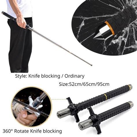Car Self Defense Weapon With Hand Guard Three Section Telescopic Baton