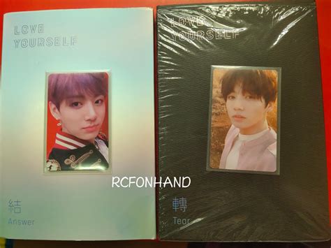 Onhand Bts Jungkook Jk Love Yourself Ly Answer S Photocard Pc With L Album Tear Y Pc With Ro