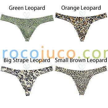 Men S Leopard Swimwear Ice Silk Lining Thong Bikini Swimsuit Surfing Pants Swim Beachwear