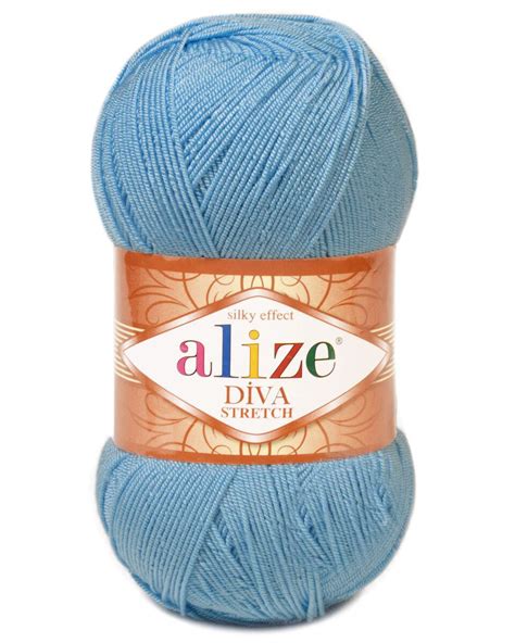 Пряжа Alize Diva Stretch: 350 (Светло-голубой) — купить в интернет ...