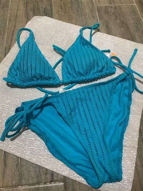 Sky Blue Bikini Set Women S Fashion Swimwear Bikinis Swimsuits On Carousell