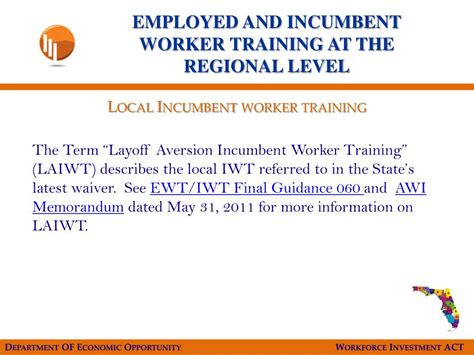 department  economic opportunity workforce investment act