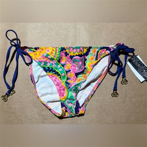 Rampage Swim Womens Rampage Floral String Tie Bikini Swim Bathing Suit Bottom Large New