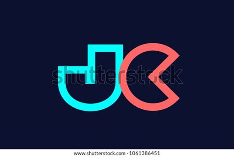 Blue Orange Pastel Alphabet Letter Jc Stock Vector Royalty Free