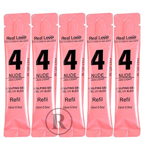 5 Refil Gel 4 Nude Real Love Para Unhas 15ml Shopee Brasil