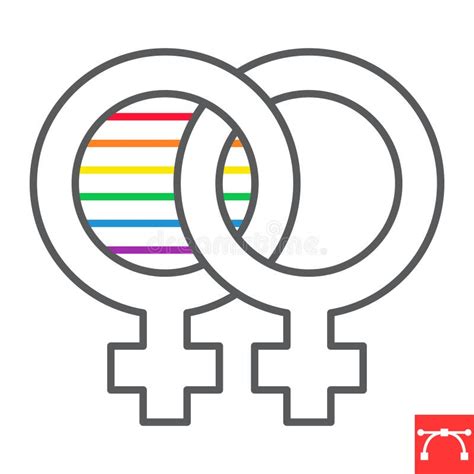 Lesbian Line Icon Stock Vector Illustration Of Isolated 300986598