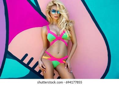 Sexy Model Elegant Colorful Bikini On Stock Photo 695162167 Shutterstock