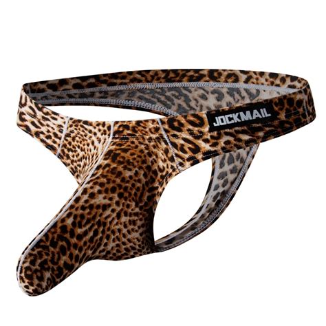 Bikini Con Estampado De Leopardo Para Hombre Ropa Interior Sexy Gay Calzoncillos Largos Con