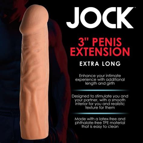 Jock Extra Long Penis Extension Sleeve Caramel Sex Toy HotMovies