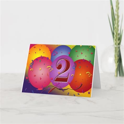 Happy 2nd Birthday Balloons Card | Zazzle.co.uk