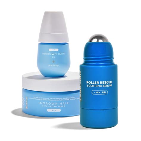 Amazon Bushbalm Ingrown Hair Routine Roller Rescue Nude Oil And Nude Scrub Bundle Aha