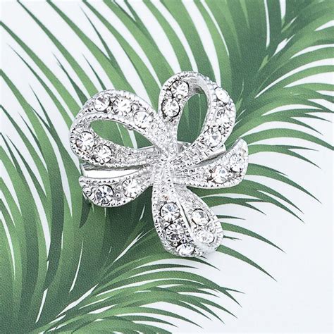 Elegante Broche De Ramillete Con Lazo Y Diamantes De Imitaci N Para