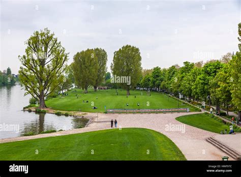 Neckarwiese Garden In Heidelberg City Baden Wurttemberg State Germany