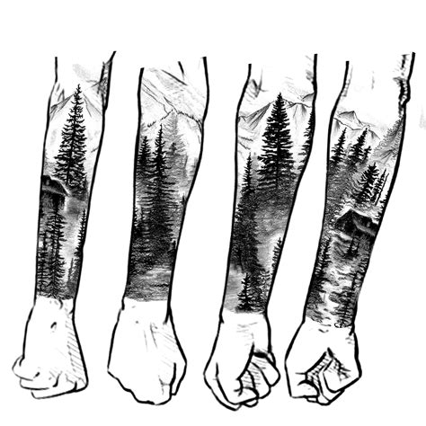 Forest Tattoo Sketch at PaintingValley.com | Explore collection of