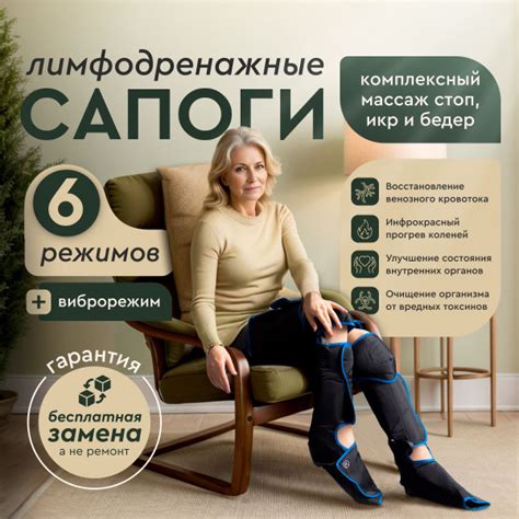 Лимфодренажный массажер для ног электрический, прессотерапия аппарат с ...