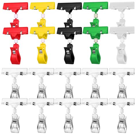 HOMEMAXS 20 Pcs Double Sided Clips Sign Clips Price Display Sign Holder