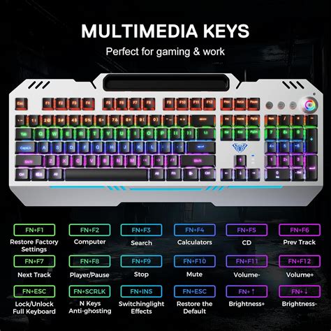 Aula Keyboard T M Keys Hot Swappable Mechanical Gaming Keyboard With Rainbow Backlit Red