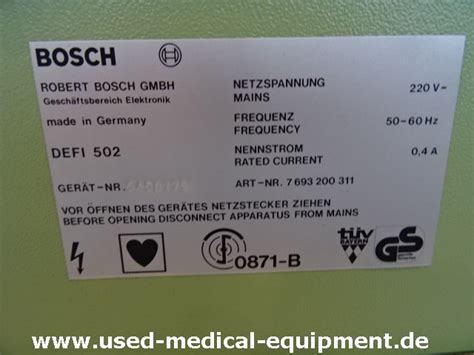 Bosch Defibrillator 502 - P&U Medizintechnik GmbH