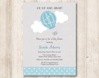 Hot Air Balloon Baby Shower Invitation