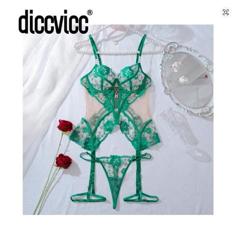 Diccvicc Vintage Lingerie Ultra Thin Lace Sexy Tops See Through Bra Set Embroidery Floral Naked