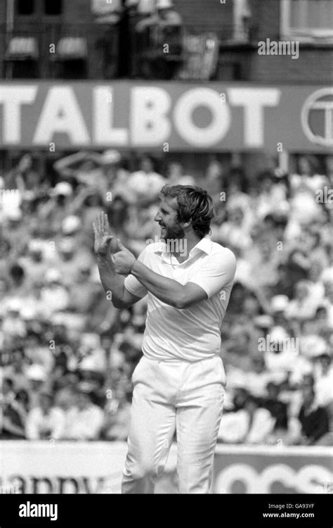 Englands Ian Botham Celebrates Taking His 200th Test Wicket Stock