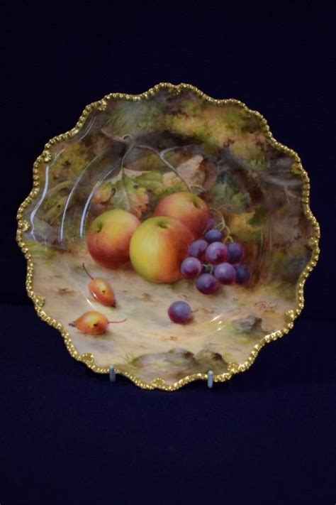 Royal Worcester Painted Fruit Star Edge Plate