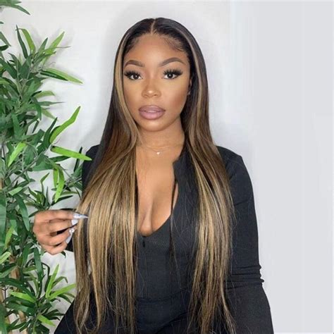 Balayage Honey Blonde Straight Wig Highlight X Hd Lace Frontal Wig Colored Wig Tinashehair