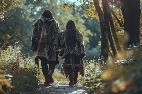 Adam And Eve Wearing Animal Skin Clothes Bible Story Generative Ai